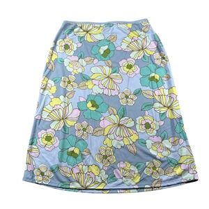 Gap Slip Skirt Womens M Pull On Floral Knee Length Boho Hippie Colorful Retro‎